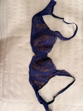 Adore Me Navy Lace Underwire Bra
